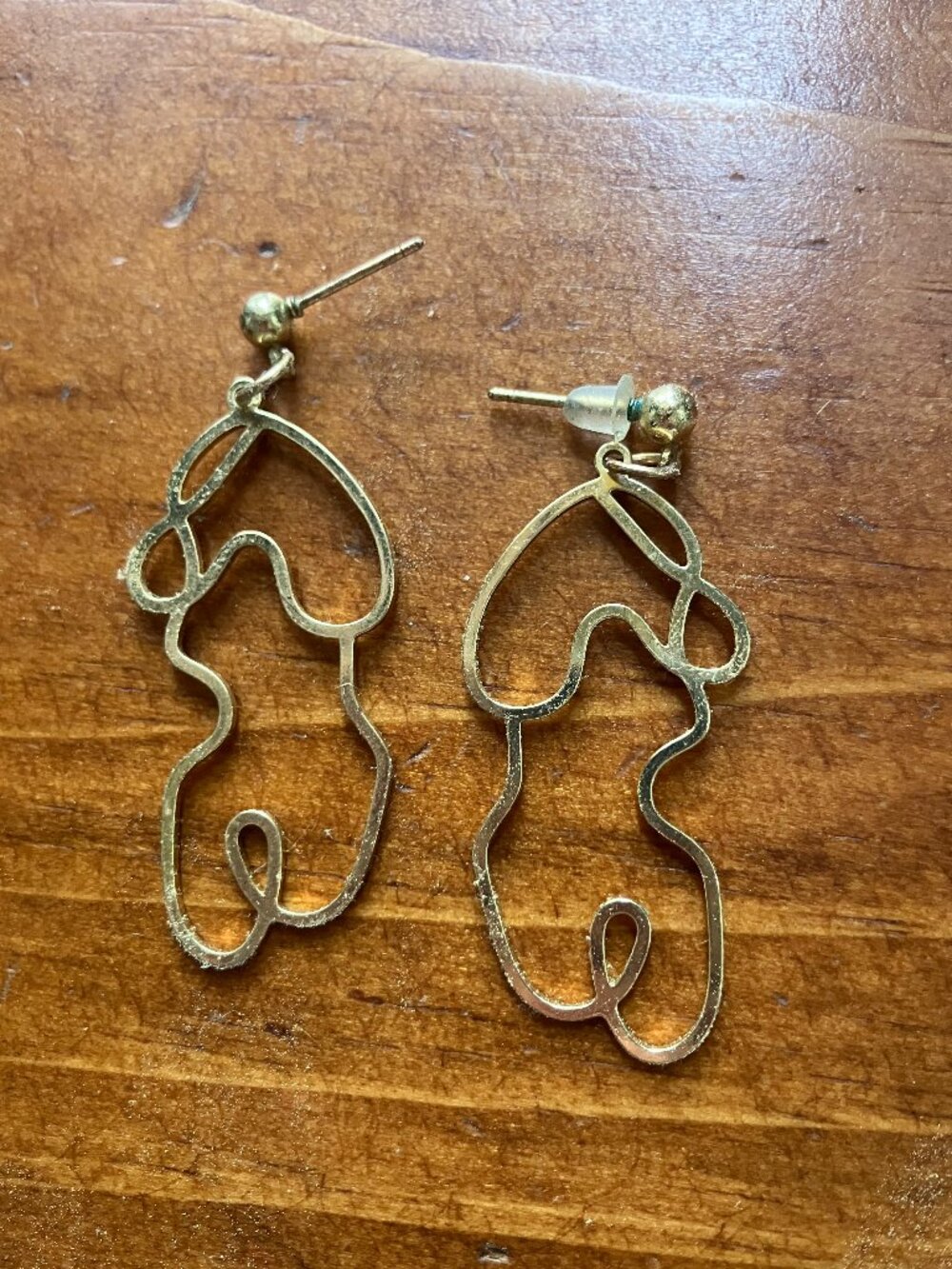 Abstract Gold Figure Earrings
